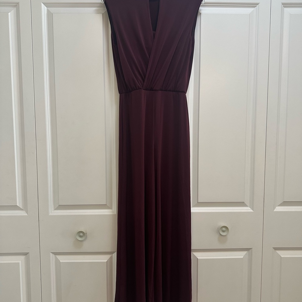 Weissman Deep Burgundy Sleeveless Jumpsuit - Picture 3 of 4
